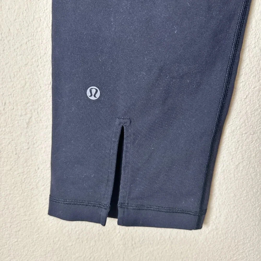 LULULEMON Gather & Crow Split Back Cropped Leggings Running TIghts - size 8